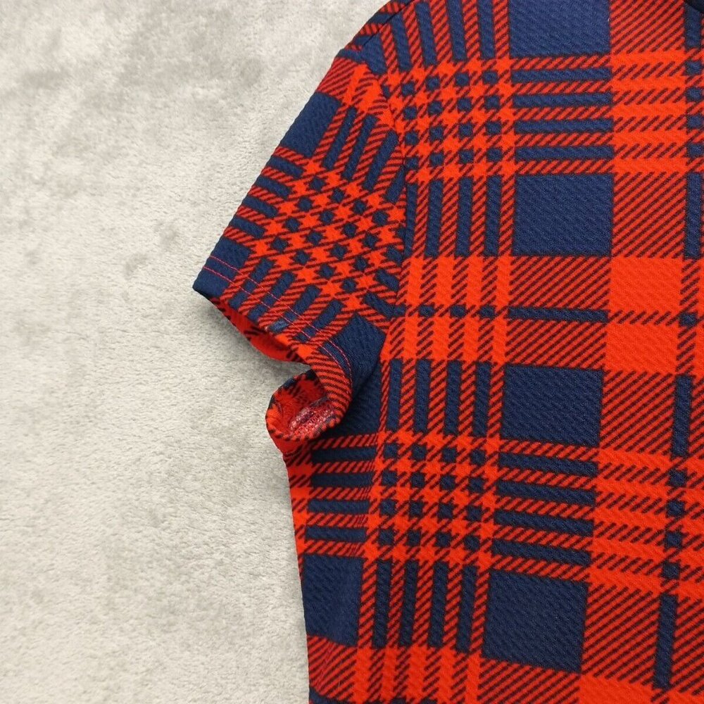 SHEIN Women Dress Plaid Bodycon Red Blue Knit Pullover Size M(8-10) - Picture 7 of 10